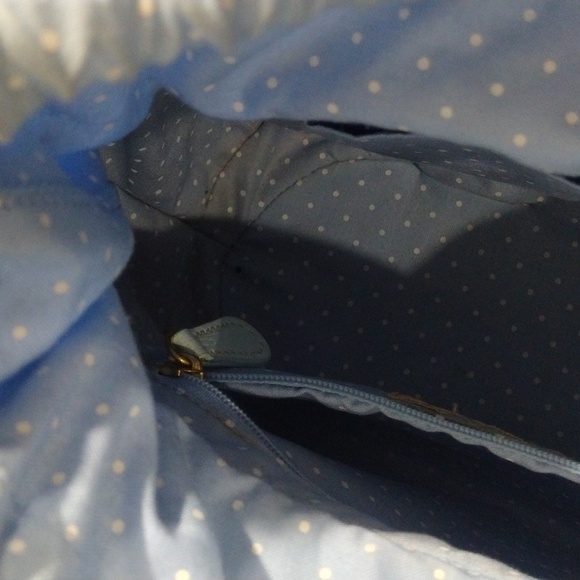 Samantha Thavasa Yellow Straw and Blue Leather Rattan Bag, Drawstring Handbag - Picture 11 of 14